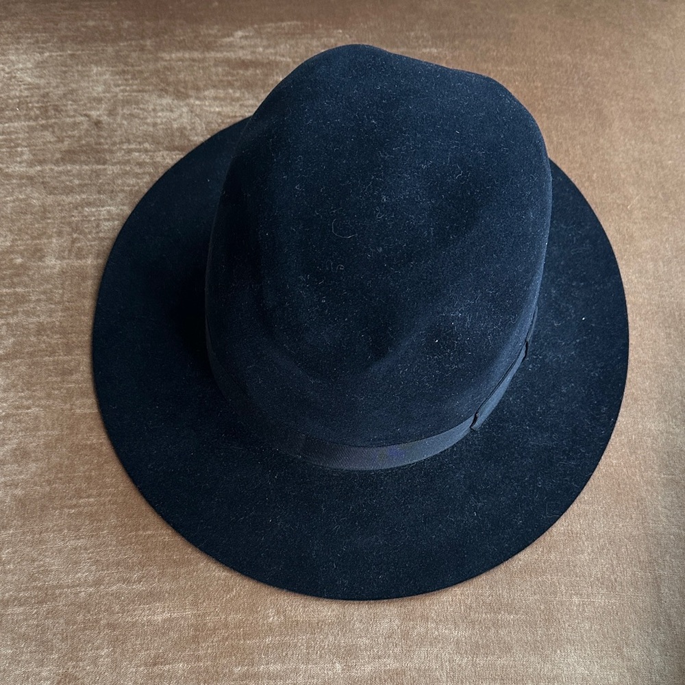 Natural fur felt Fedora retro hat Small size Vintage Grosgrain ribbon Quality 1!